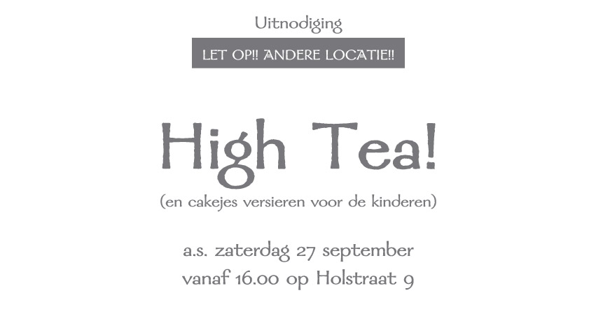 high tea op zaterdag 27 september